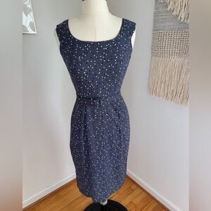 Vintage Navy Heart Print Dress
